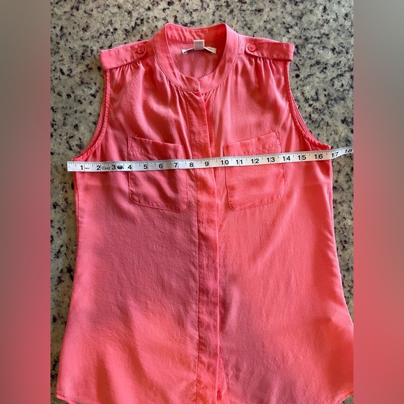 Women’s banana republic 100% silk coral button up utility tank size extra small - Picture 5 of 6